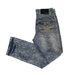 CJ Black Premium Jeans Men's Boot‎ Cut Distressed Acid Wash Blue 30/32